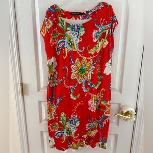 Ralph Lauren Linen Floral Patterned Dress